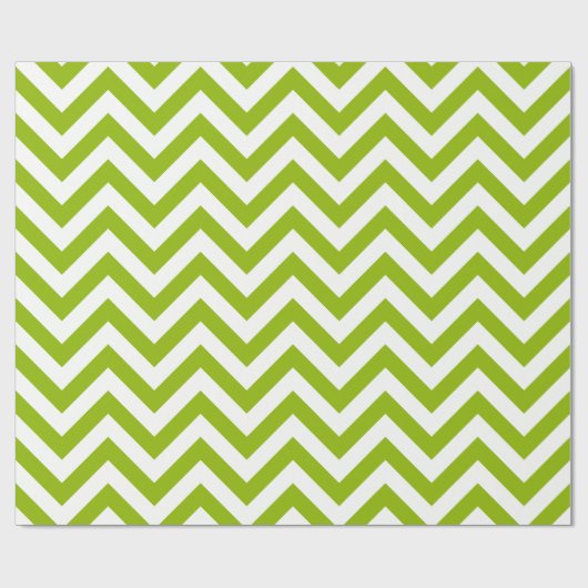 Papier Cadeau Apple Green White XL Chevron ZigZag Motif (Plat)