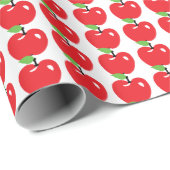 Papier Cadeau Apple rouge modèlent (Coin rond)