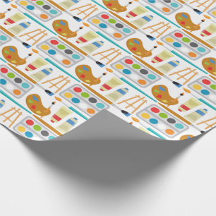 Papier Cadeau Approvisionnements colorés d'art - motif de