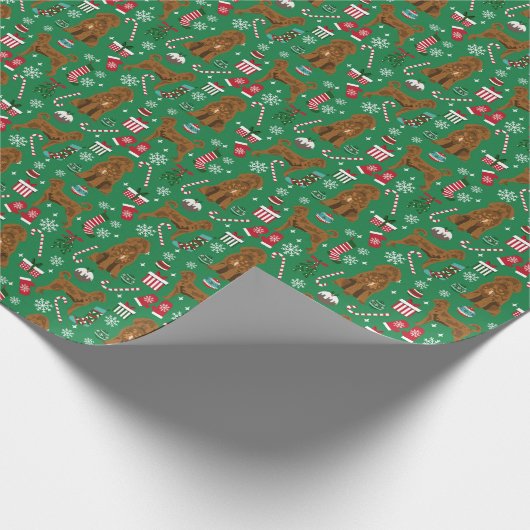 Papier Cadeau Apricot de Noël de Labradoodle (Coin)