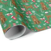 Papier Cadeau Apricot de Noël de Labradoodle (Coin rond)