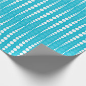 Papier Cadeau Aqua Blue and White Polka Dots Wrapping Paper (Coin)