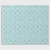 Papier Cadeau Aqua Blue Boho Flowers (Plat)