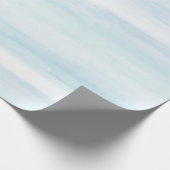 Papier Cadeau Aqua Blue Mint White Aquarelle rayures (Coin)