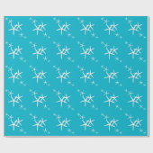 Papier Cadeau Aqua Blue Starfish Cadeau Papier Rouleau (Plat)