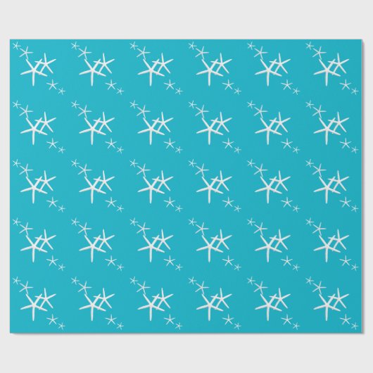 Papier Cadeau Aqua Blue Starfish Cadeau Papier Rouleau (Plat)