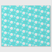 Papier Cadeau Aqua Blue Starfish Noël côtier (Plat)