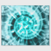 Papier Cadeau Aqua Blue Turquoise et blanc Abstrait Digital Tile (Plat)