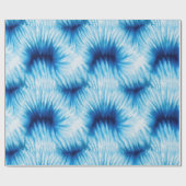 Papier Cadeau Aqua Blue White Tie Dye (Plat)