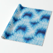 Papier Cadeau Aqua Blue White Tie Dye (Déroulé)