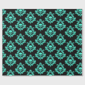 Papier Cadeau aqua brillant Masque crâne sur papier à envelopper (Plat)