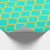 Papier Cadeau Aqua Clair Éclair Ananas Jaune Marocain #4 (Coin)