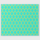 Papier Cadeau Aqua Clair Éclair Ananas Jaune Marocain #4 (Plat)