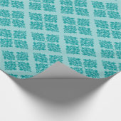 Papier Cadeau Aqua Damask Marocain (Coin)