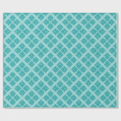 Papier Cadeau Aqua Damask Marocain (Plat)