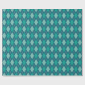 Papier Cadeau Aqua élégant / Argyll Turquoise Diamond Classic Go (Plat)