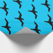 Papier Cadeau Aqua et Albatros noirs (Coin)