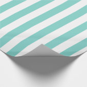 Papier Cadeau Aqua et blanc Motif de bande XL H (Coin)