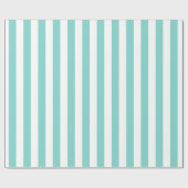 Papier Cadeau Aqua et blanc Motif de bande XL H (Plat)