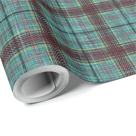 Papier Cadeau Aqua et Red Holiday (Coin rond)