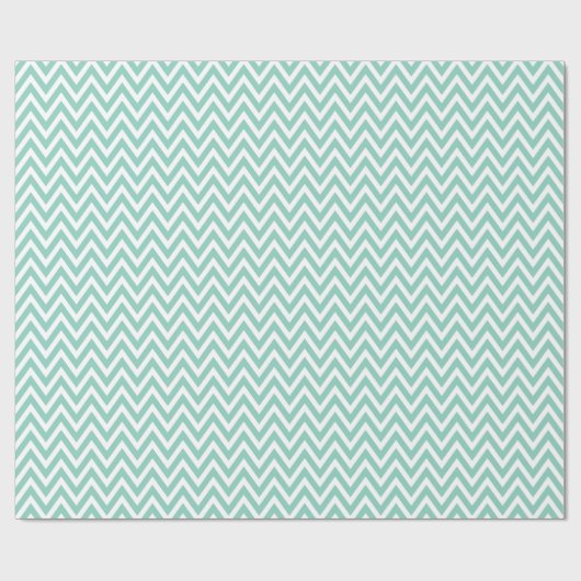 Papier Cadeau Aqua et White Chevron (Plat)