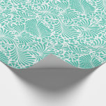 Papier Cadeau Aqua Floral Tropical Moderne Damassé<br><div class="desc">Un motif floral magnifiquement moderne avec une sensation tropicale en aqua et blanc, ce design fait une déclaration charmante. Convient à toutes les occasions, c'est un choix polyvalent à garder sous la main pour les occasions de cadeaux.</div>