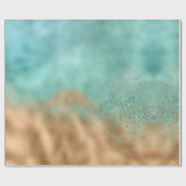 Papier Cadeau Aqua Gold Parties scintillant Glitz (Plat)