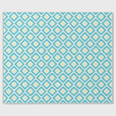 Papier Cadeau Aqua Lemon Diamonds Ikat Motif (Plat)