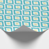 Papier Cadeau Aqua Lemon Diamonds Ikat Motif (Coin)