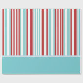 Papier Cadeau Aqua massif rétro avec rouge, blanc, bleu Aqua (Plat)