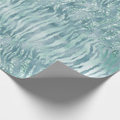 Papier Cadeau Aqua Mint Zebra Print Confetti Parties scintillant (Coin)