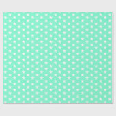 Papier Cadeau Aqua moderne et étoiles blanches cadeau motif (Plat)