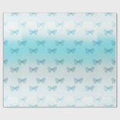 Papier Cadeau Aqua Ombre Papillons Anniversaire (Plat)