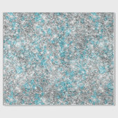 Papier Cadeau Aqua Silver Unicorn Parties scintillant étincelle (Plat)
