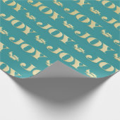 Papier Cadeau Aqua & Teal Christmas Wrapping Paper with Gold Acc (Coin)