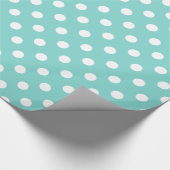Papier Cadeau Aqua Turquoise Blanc Extra Grand Motif Polka (Coin)