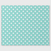 Papier Cadeau Aqua Turquoise Blanc Extra Grand Motif Polka (Plat)