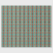 Papier Cadeau Aqua Turquoise Burnt Orange Taupe Brown Mosaïque A (Plat)
