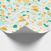 Papier Cadeau Aqua, vert, or terrazzo papier d'emballage fait ma (Coin)