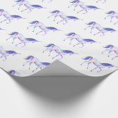 Papier Cadeau Aqua violet blanc licorne (Coin)