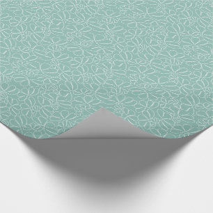 Papier Cadeau Aqua Whimsical Ikat Floral Petal Motif