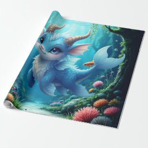 Papier Cadeau Aqualumi – Gardien des Rêves de Corail. 