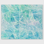 Papier Cadeau aquamarine avec espace géométrique blanc (Plat)