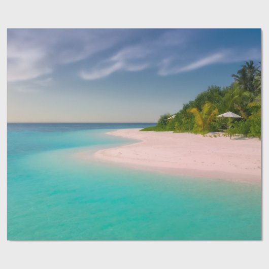 Papier Cadeau Aquamarine Ocean Tropical Beach Scenic (Plat)