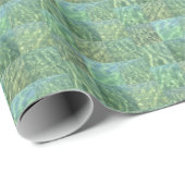 Papier Cadeau Aquamarine Seafoam Water Patchwork Boho Chic (Coin rond)