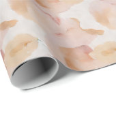 Papier Cadeau Aquarell camouflage abstrait dans l'abricot (Coin rond)