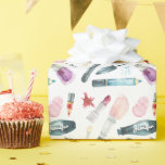 Papier Cadeau Aquarelle<br><div class="desc">Magnifique maquillage d'aquarelle illustrations motif qui peut être personnalisé avec un nom ou n'importe quel texte de votre choix.</div>