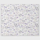 Papier Cadeau Aquarelle à billes disco étoilées (Plat)