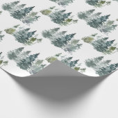 Papier Cadeau Aquarelle À feuillage persistant Noël Arbre cadeau (Coin)