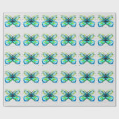 Papier Cadeau Aquarelle à papillon (Plat)